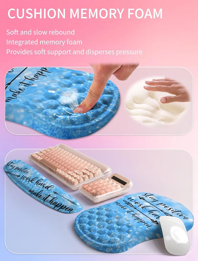 Hokafenle 2in1 Combination, Wave Keyboard Wrist Rest and Ergonomic Curvature - Image 4