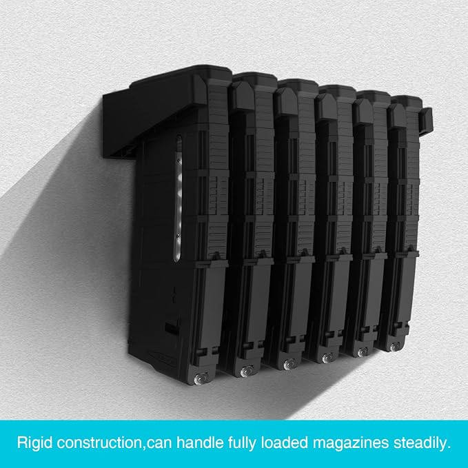 Solid ABS 6X Standard PMAG Wall Mount, Mag Holder, Home Magazine Storage Rack - Image 5