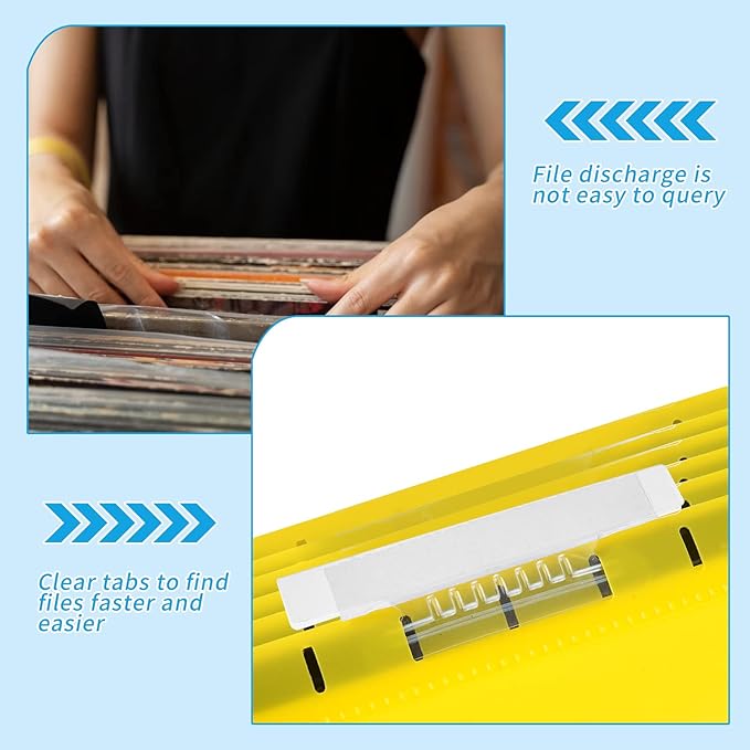50 Pieces 4 Inch Clear Hanging Folder Tabs Hanging File Folder Tabs Clear Tabs - Image 6