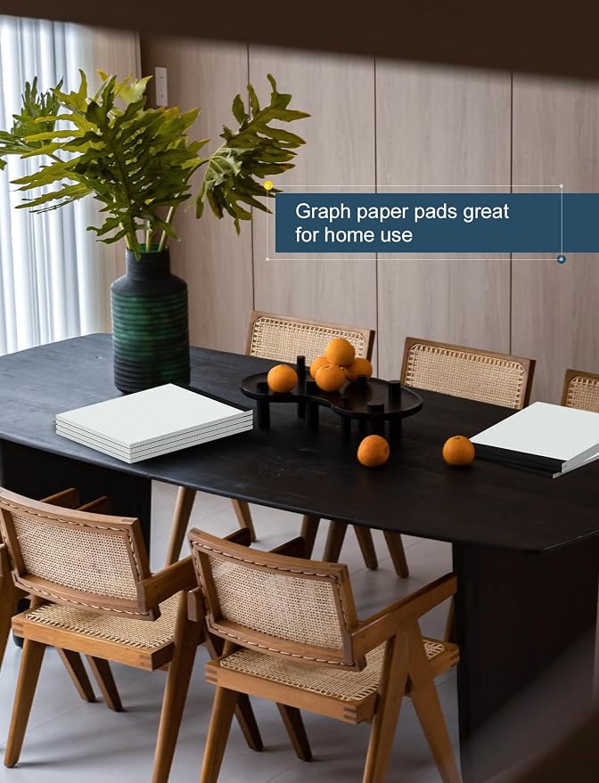 Zaviko Graph Paper Pads 8.5 x 11, 8 Pack, 4x4 Quad Grid Paper Pad 8-1/2" x 11" - Image 7