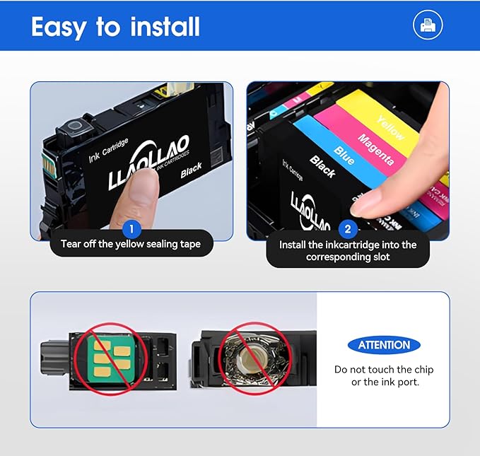 702xl Black Ink Cartridges Remanufactured Replacement for 702 Ink cartridges 702 XL T702XL for Epson WF-3720 WF-3730 WF-3733 Printer High Capacity (2 Pack)-DeskLoop Office