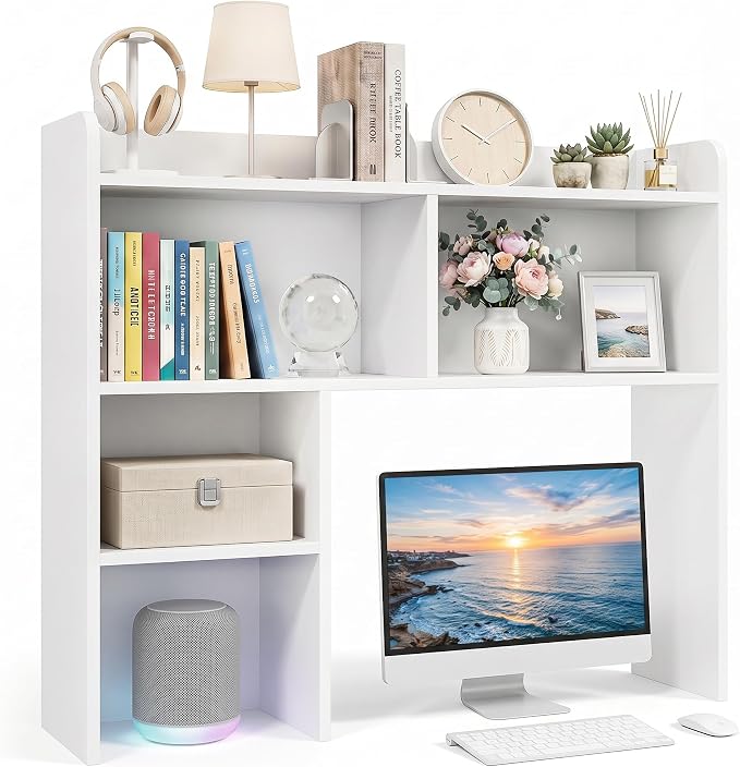 SUPER DEAL Desktop Bookshelf, Countertop Storage Hutch by Superdeal