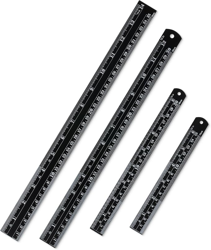 Mr. Pen- Metal Straight Edge Ruler, Imperial & Metric Measurements by MrPen