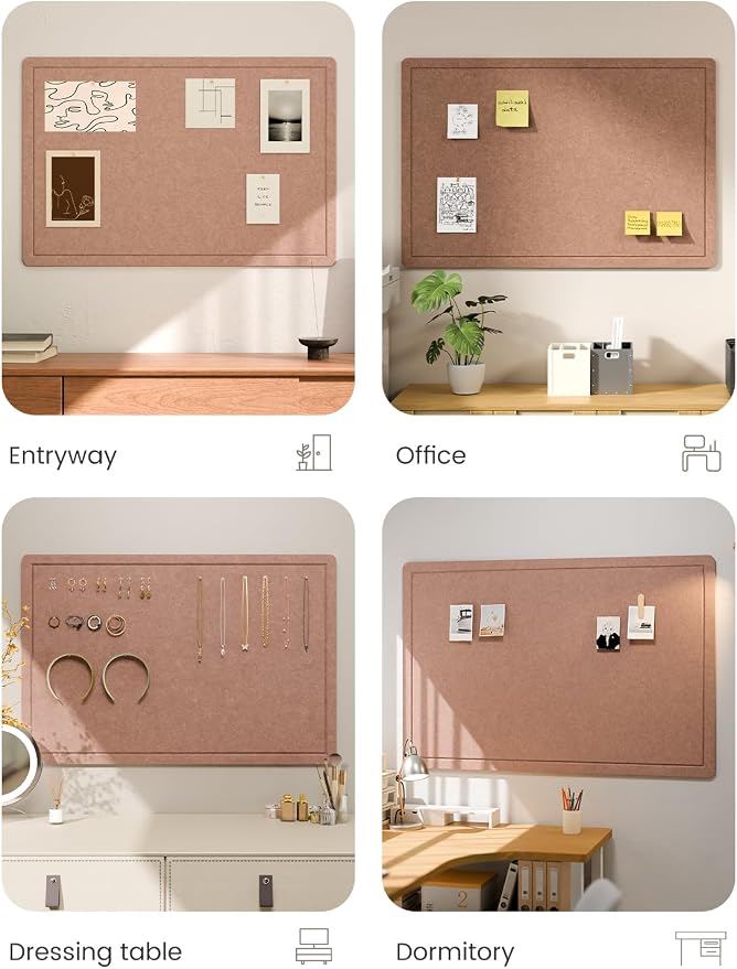 Fluxynara Bulletin Board, 35.4" x 23.6" Cork Board Alternative - Image 7