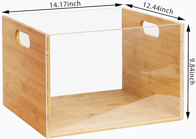 Sbanmao 2 Pack Hanging File Organizer, Bamboo Filing Box File Crate Storage - Image 2