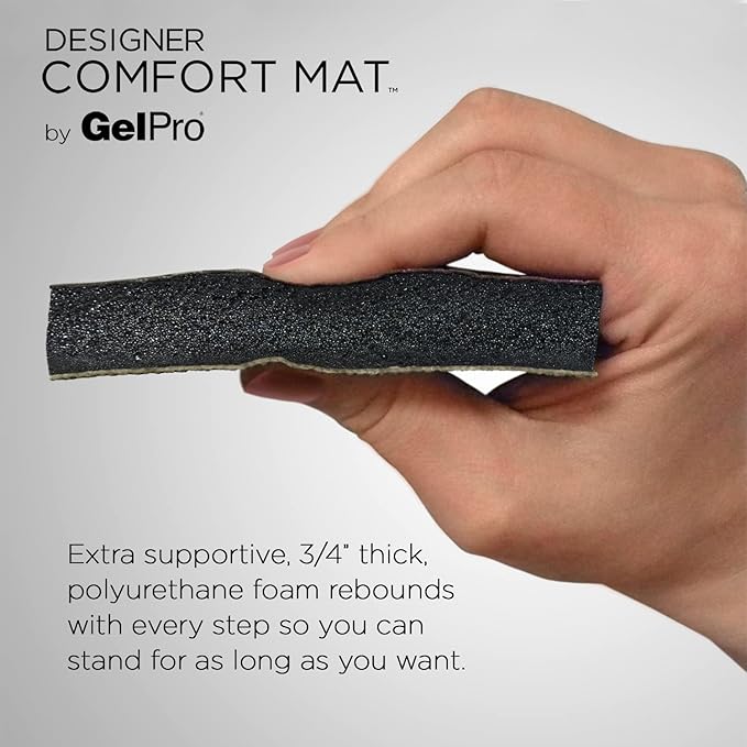 GelPro Ergo-Foam Cushioned Anti-Fatigue Standing Kitchen Floor Mat, Padded Stain-Resistant, Waterproof, Non-Slip Comfort Padded Desk/Office Mat - 20" x 72", Grasscloth Pecan-DeskLoop Office