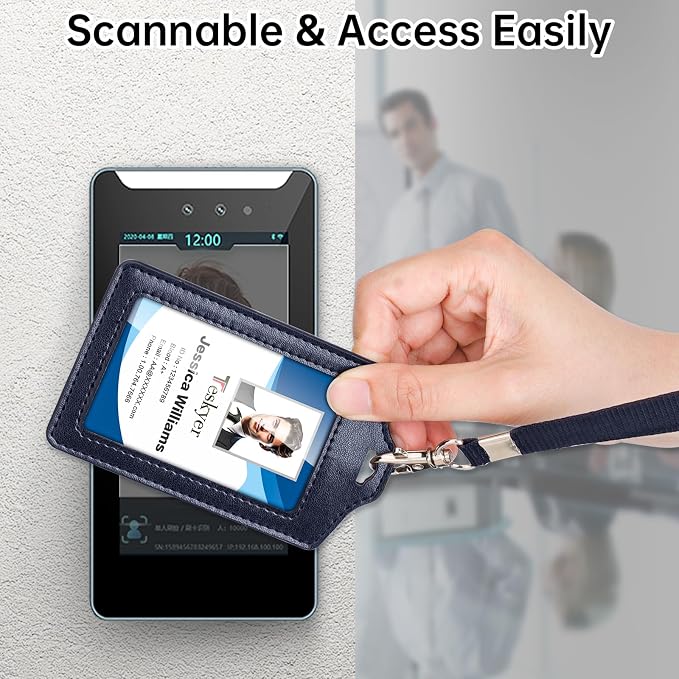Teskyer 2 Pack Double Sided Clear Badge Holder - Image 3