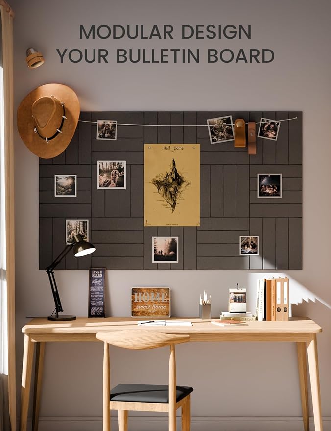 Fluxynara Felt Bulletin Board Tiles Large 36" x 24"Cork Board Alternative-6 Pack - Image 5