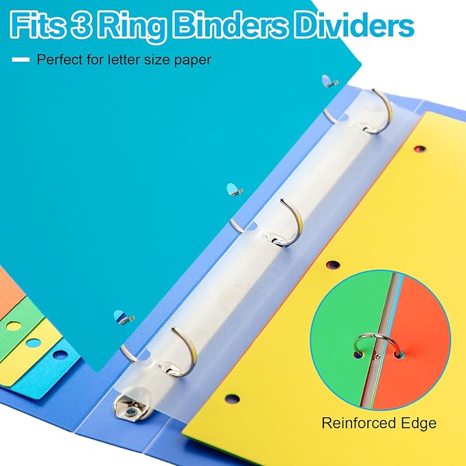 Thenshop 40 Sets/200 Pack Binder Dividers, Letter Size 9 X11.5 Inch 5 Tab - Image 3