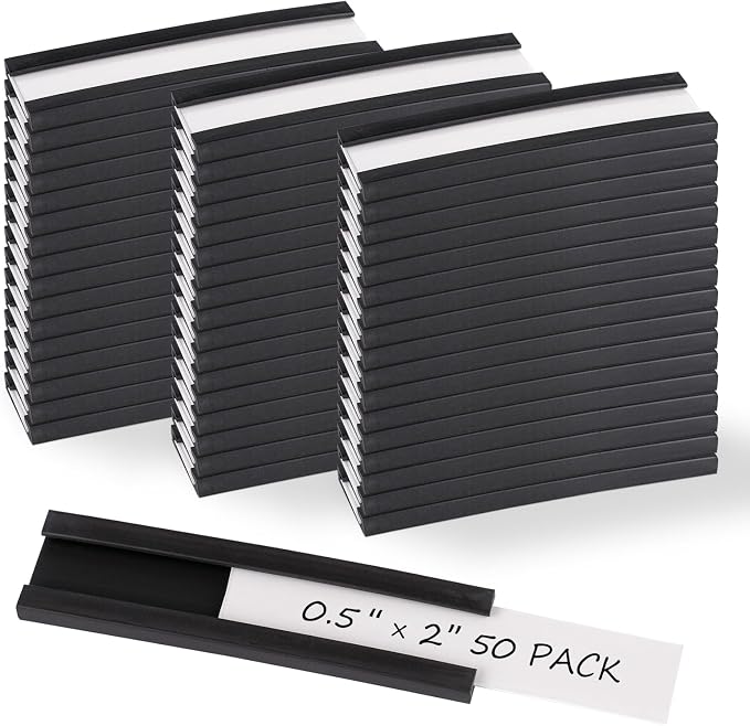 Realth C Channel Magentic Label Holders 50 Pack 0.5" x 2" by Realth