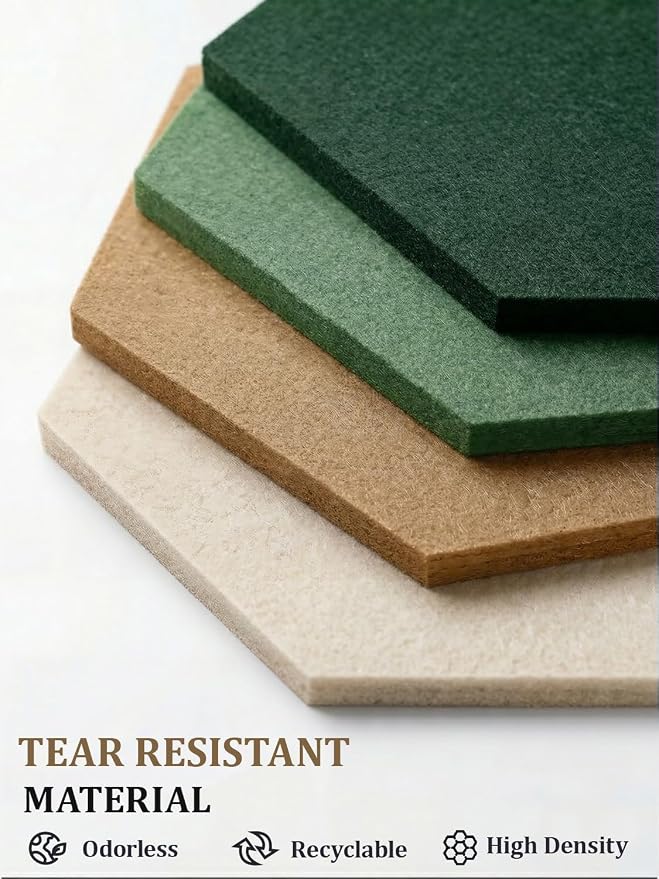 8 Pack Hexagon Felt Bulletin Board Tiles - Image 4