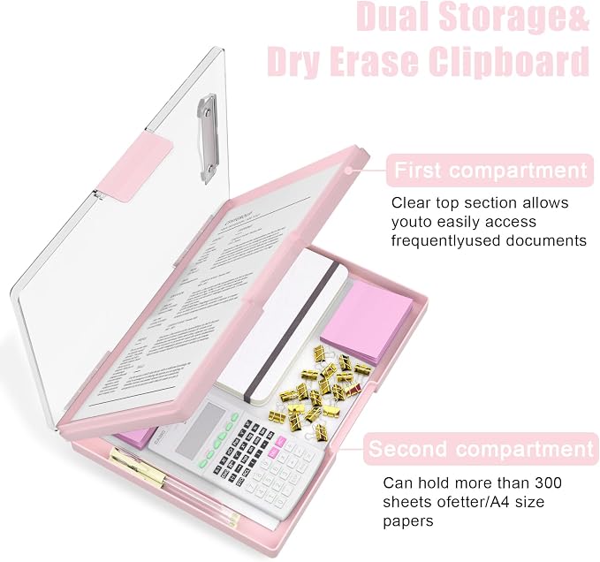 Hongri Clipboard with Storage, Heavy Duty with Dual Compartment, Smooth Writing - Image 4