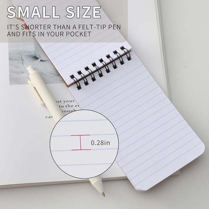 QiCheng 6pcs Pocket Notebook Mini Notepad Small Spiral Notebooks 3X5Inch | - Image 3