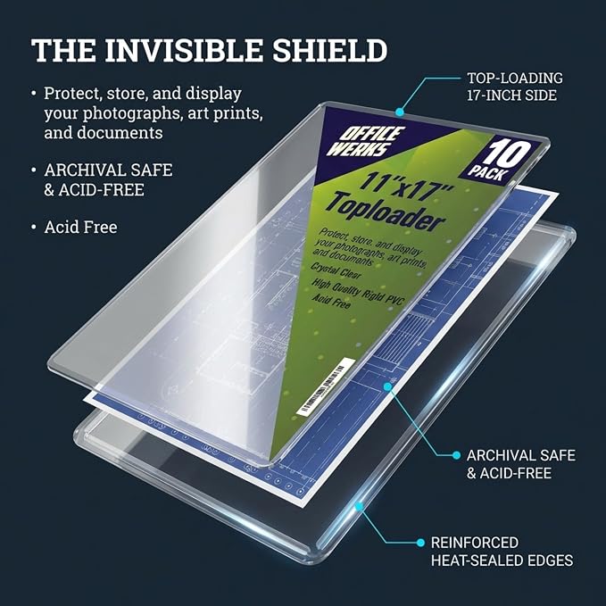 Performore 11" x 17" Heavy Duty Rigid Print Crystal-Clear Protectors Sheet - Image 7