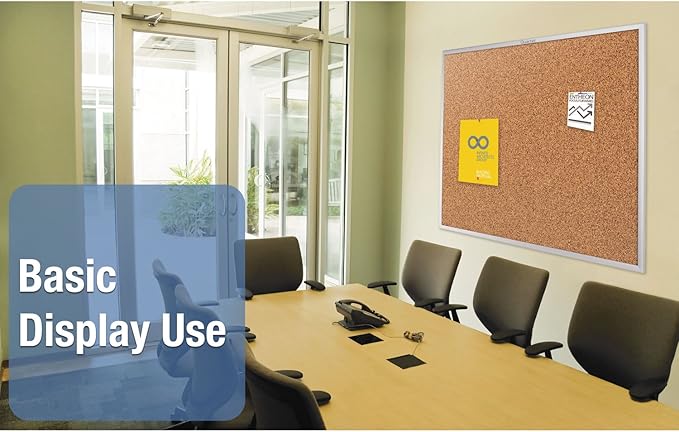 Quartet Standard Aluminum Frame Cork Bulletin Board, 60” x 36” (2305)-DeskLoop Office