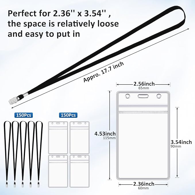 Marspark 300 Pcs ID Badge Holder - Image 2