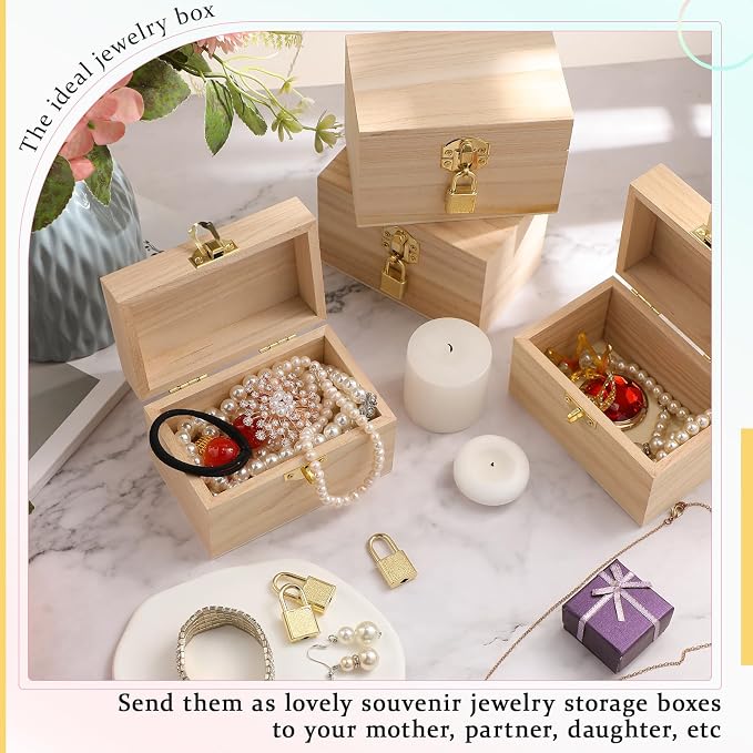 CroBlissful 12 Set 24 Pcs Unfinished Wooden Box - Image 4