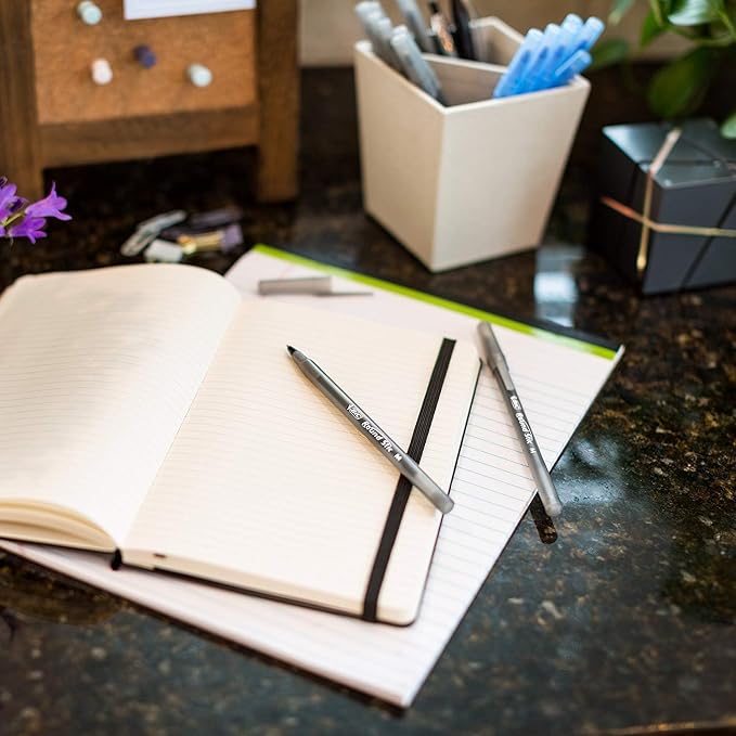 BIC Round Stic Xtra Life Pens, Medium Point 1.0 mm, 60 Black & 60 Blue Pens - Image 7