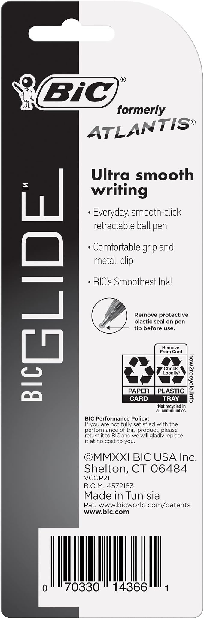 BIC Glide Blue Retractable Ballpoint Pens, Medium Point, 2-Count Pack, Ultra - Image 6