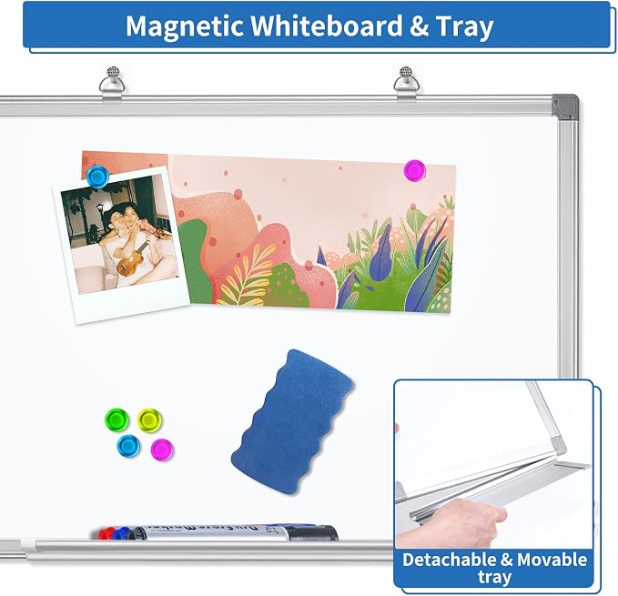 White Board Dry Erase, 24 x 18 inch Magnetic Dry Erase Board Whiteboard - Image 4