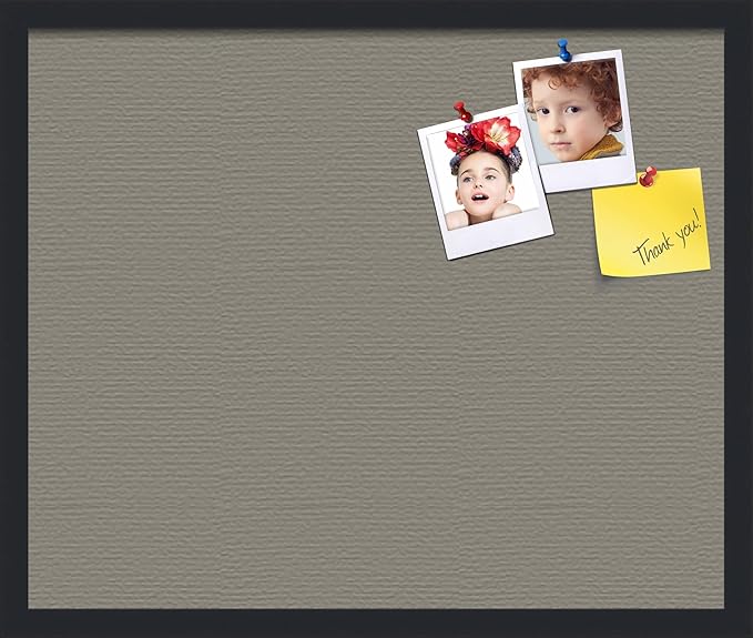 PinPix 24x20 Inch Cork Bulletin Board. This Decorative Framed Pin Board Comes with Pewter Design and a Satin Black Frame. Ideal for Home Office Decor or Message Board (PinPix-1812)-DeskLoop Office