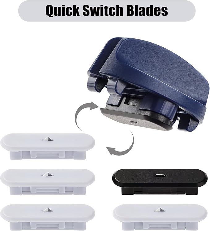 6-Pack Trimmer Replacement Blades for Fiskars Paper Trimmer, Replacement Blade for All Series of Fiskars/Portable&Precision Trimmer,Arts and Crafts,4 Cutting&2 Scoring Blades,a Slider,Blue-DeskLoop Office