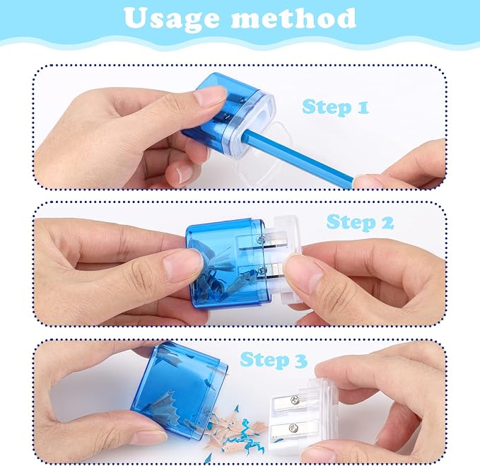 24 Pieces Pencil Sharpeners Manual Dual Holes Pencil Sharpener - Image 4
