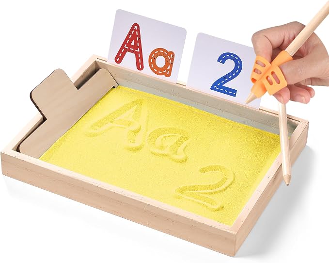 Montessori Sand Tray for Kids, Writing Play Sand Tray by MORITECK