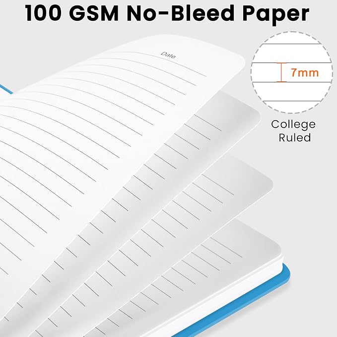 CICPAP Lined Spiral Journal Notebook, A5 College Ruled Notebook - Image 3