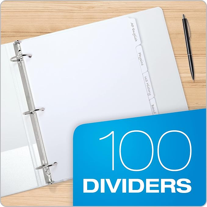 Oxford Blank Write On Binder Dividers, 1/5 Cut Tabs, 3 Hole Punch Dividers in 5 - Image 5