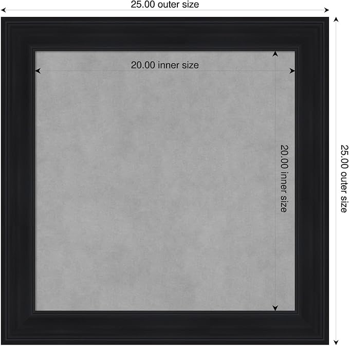 Amanti Art Black Framed Magnetic Board 25x25 Medium Vision Board - Image 2