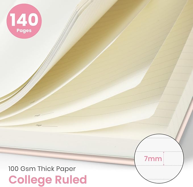 Taja Spiral Journal Notebook for Women, Pretty Hardcover Lined Notebook for - Image 2