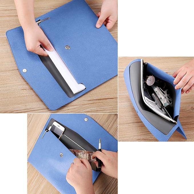 PU Leather A4 File Folder Document Holder Waterproof Portfolio Envelope Folder - Image 5