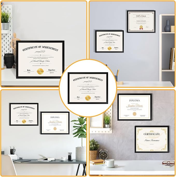 YixangDD 12 Pack Certificate Frames 8.5 x 11, College Diploma Frame - Image 7