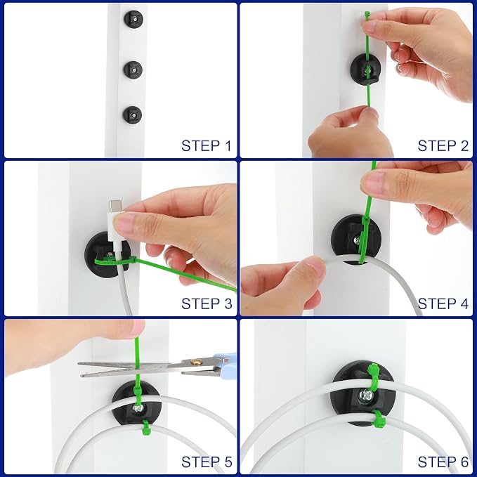 Yookeer Magnetic Zip Tie Mount Base Black Magnetic Cable Clips Wire Holder - Image 7
