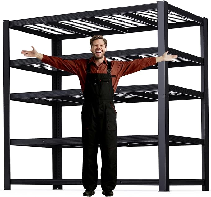 ZEUKMXOO 62" W 3050LBS Storage Shelves Unit, 5 Tier Heavy Duty Metal Shelving by Unknown
