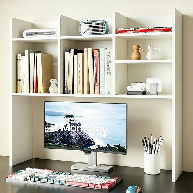 ChooChoo Desktop Bookshelf, Wood Desk Hutch Organizer by ChooChoo