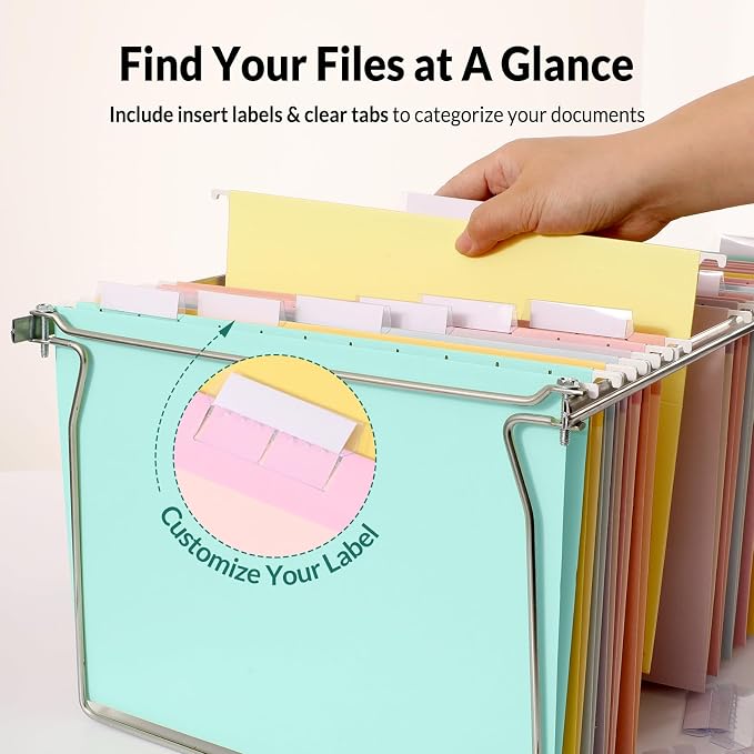 SUNEE Hanging File Folders, 50 Pack Letter Size Hanging File Folders - Image 2