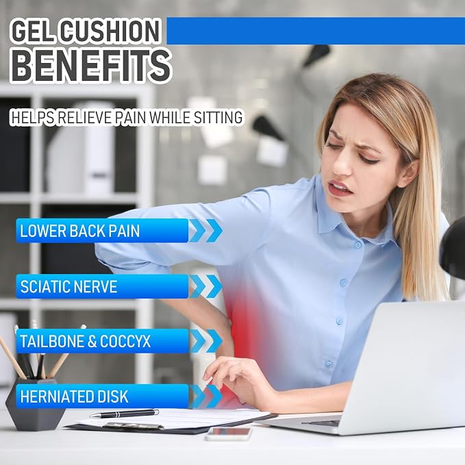 Cooling Gel Seat Cushion, Thickened Big Breathable Honeycomb Design Absorbs - Image 7