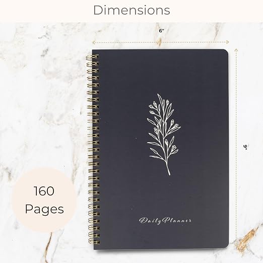 BLU MONACO | Grey Hourly Daily Planner 80 Days Undated | Daily Planner - Image 6