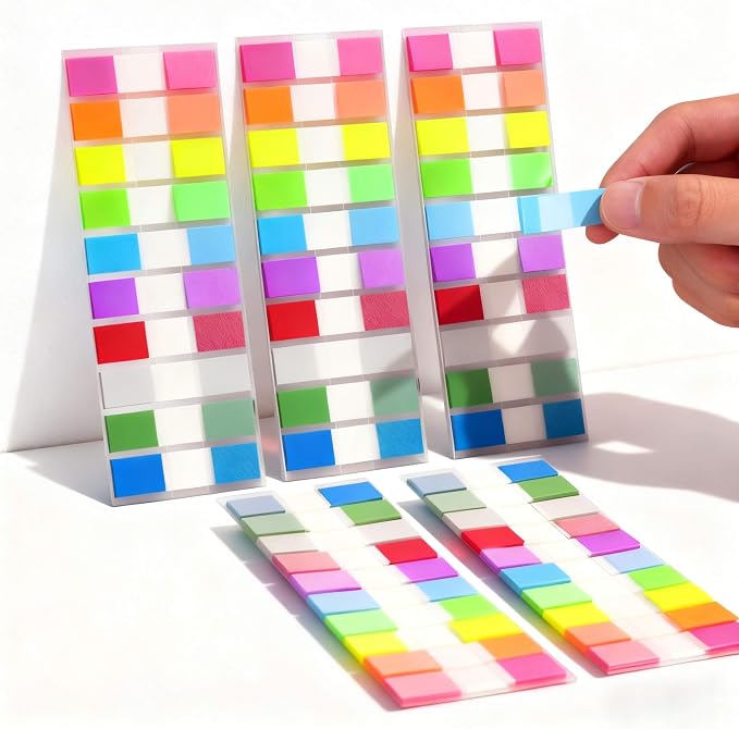 Sticky Tabs, Colorful Repositionable Page Markers Book Tabs by Unknown