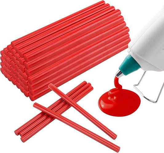MATUFF Red hot Glue Sticks Full Size 0.43” Dia x 8” Long, 52 pcs Hot melt Adhesive Glue Sticks, All-Purpose Colored Glue Gun Sticks for Christmas Decoration Crafts Arts School Home Repair Bonding-DeskLoop Office