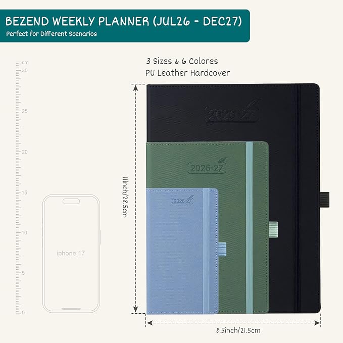 BEZEND Weekly Planner 2026-2027 Horizontal Layout Notebook 18 Months Academic - Image 6