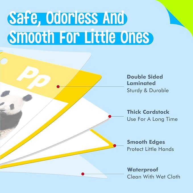 Alphabet & Number Flashcards, 36 Double-Sided Cards Uppercase & Lowercase - Image 3
