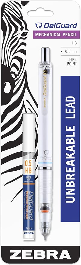 Zebra Pen DelGuard Mechanical Pencil 0.5mm, Resists Lead Breaking, Double by ZebraPen