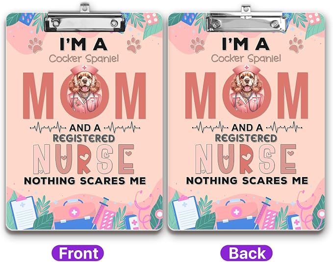 I'm a Cocker Spaniel Mom and a Registered Nurse Nothing Scares Me Acrylic - Image 2