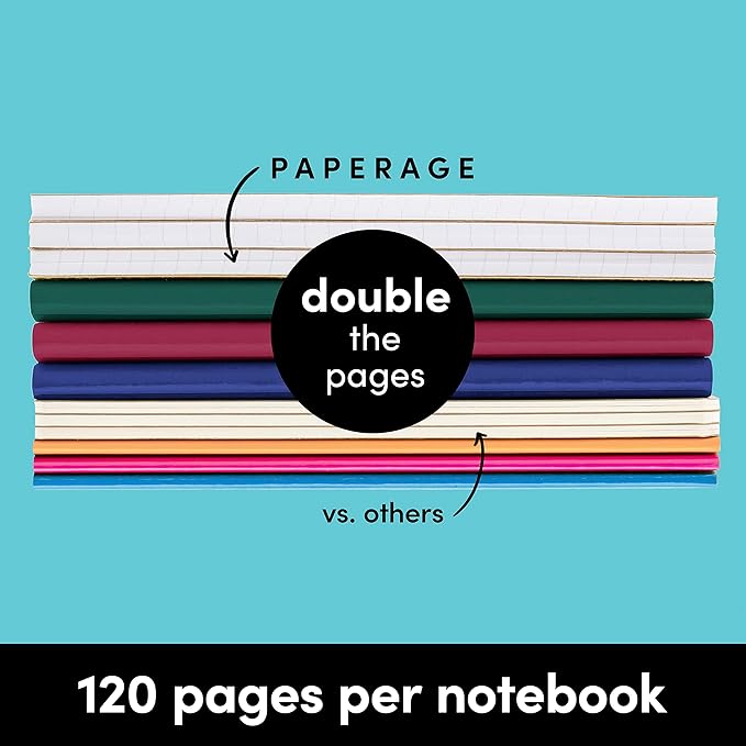 PAPERAGE 6-Pack Composition Notebook Journals, 120 Pages, Kraft Cover - Image 6