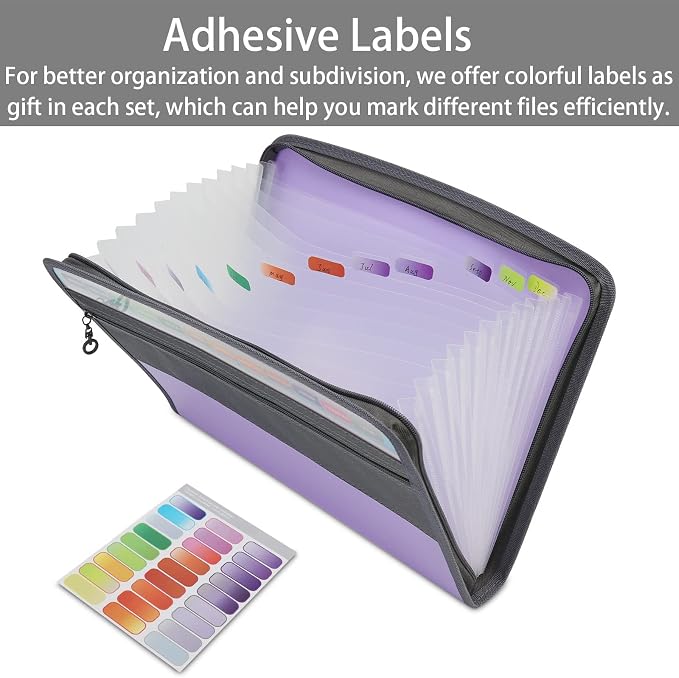 NAFY Accordion File Organizer, 13 Pockets Expanding File Folder - Image 5