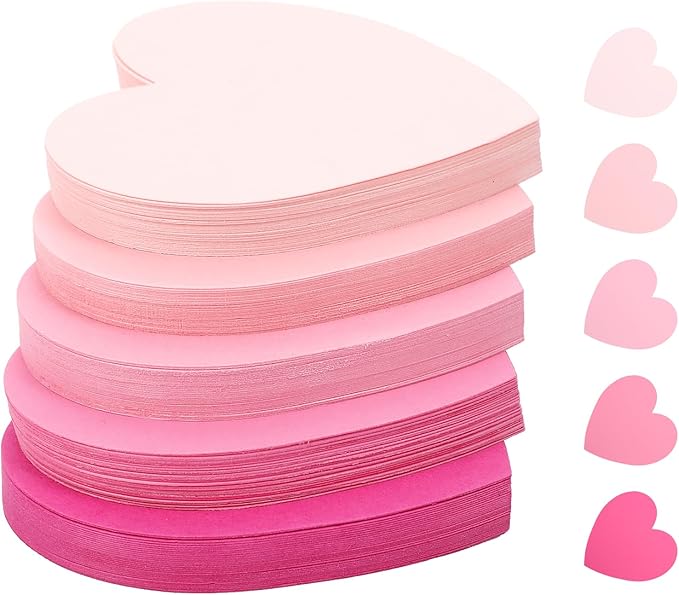 300 Pcs Index Card Heart Shaped Note Cards Blank Index Cards 3x3 Pink Note by Unknown