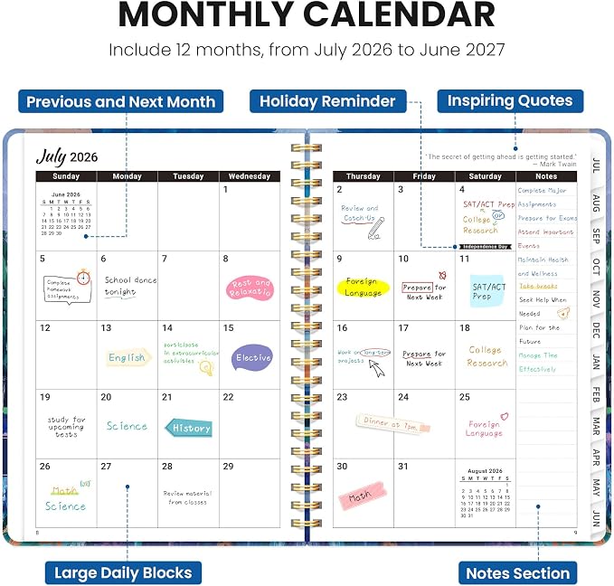 Planner 2026-2027, Monthly and Weekly Academic Planner July 2026 - Image 2